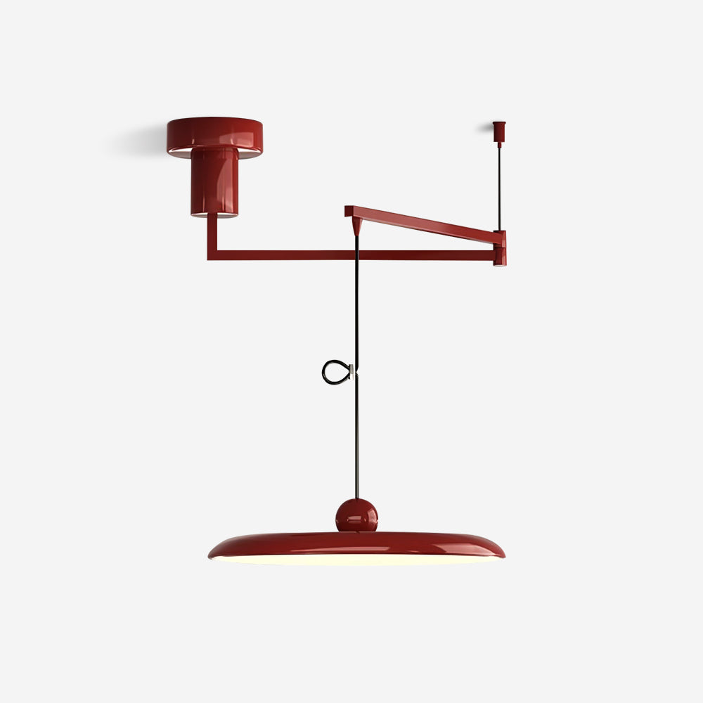 Pendant Light Metal Acrylic Adjustable Arm LED Red Dining Room Living Space Hanging Ceiling Lamp Industrial Style | Thomler