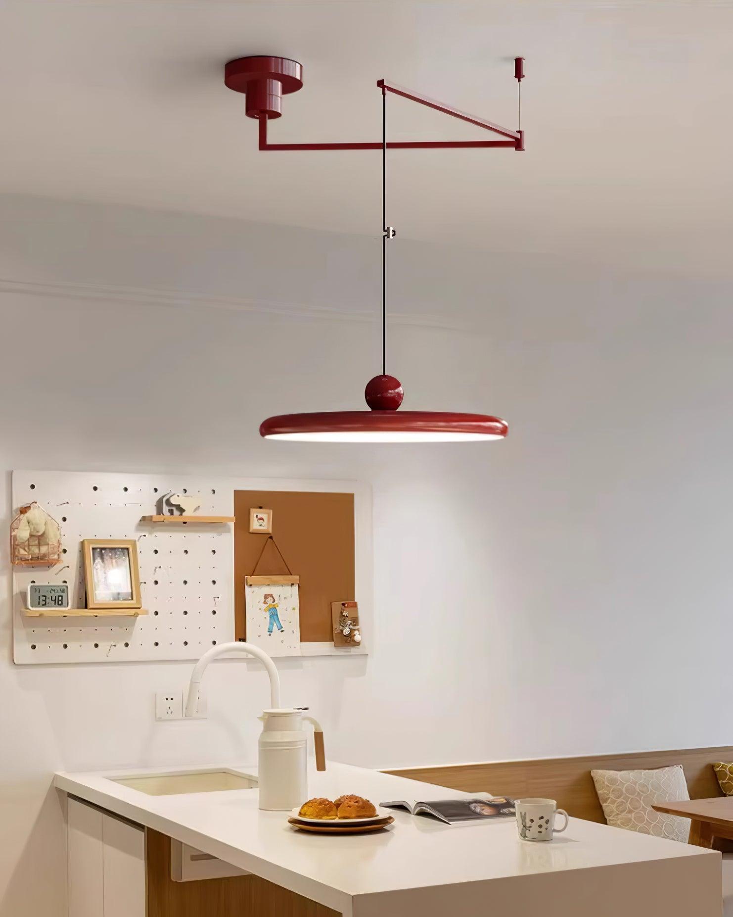 Pendant Light Acrylic 15.7 in Adjustable Yellow Dining Room Kitchen Ceiling Lamp Modern LED Lighting | Thomler