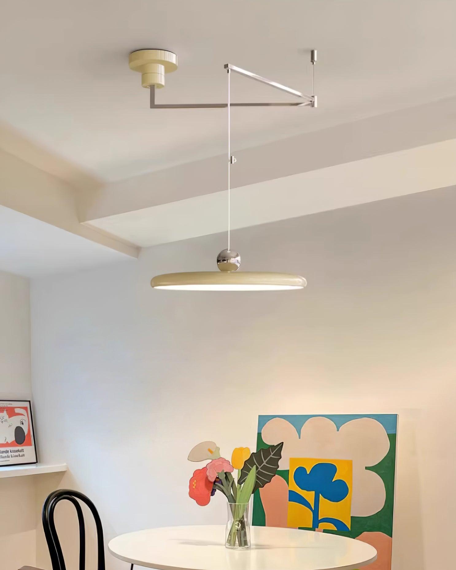 Pendant Light Acrylic 15.7 in Adjustable Yellow Dining Room Kitchen Ceiling Lamp Modern LED Lighting | Thomler