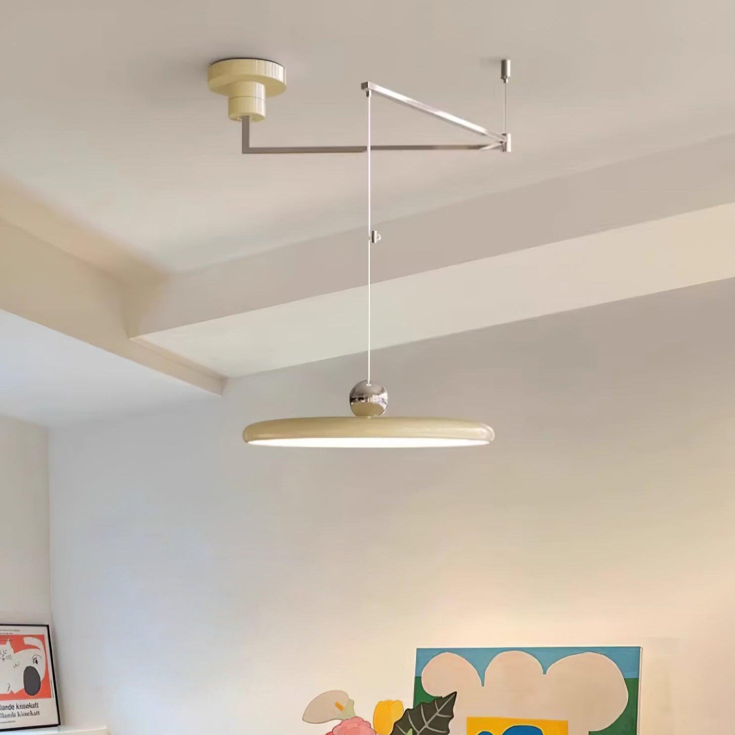 Pendant Light Metal Acrylic Adjustable Arm LED Red Dining Room Living Space Hanging Ceiling Lamp Industrial Style | Thomler