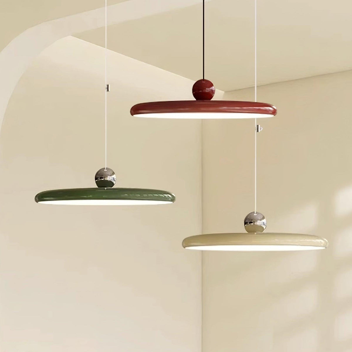 Adjustable Swing Arm Pendant Light with Round Metal Shade for Kitchen Island & Workspace | Thomler