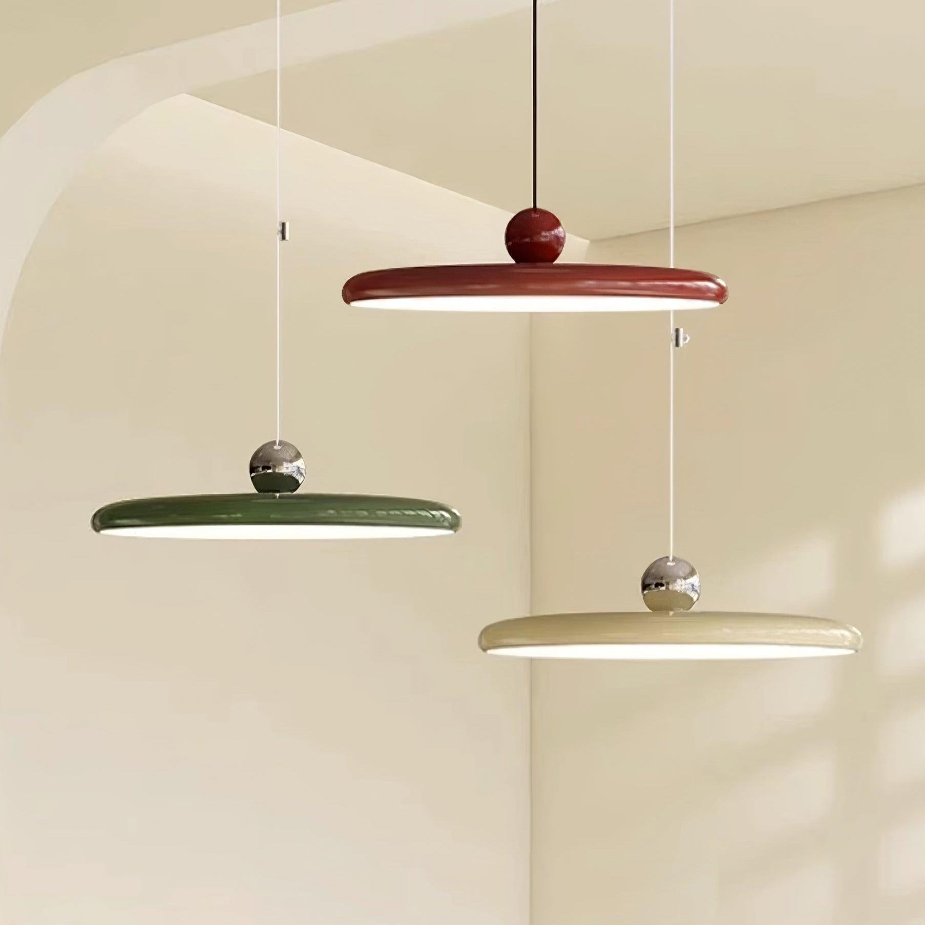 Pendant Light Metal Acrylic Adjustable Arm LED Red Dining Room Living Space Hanging Ceiling Lamp Industrial Style | Thomler