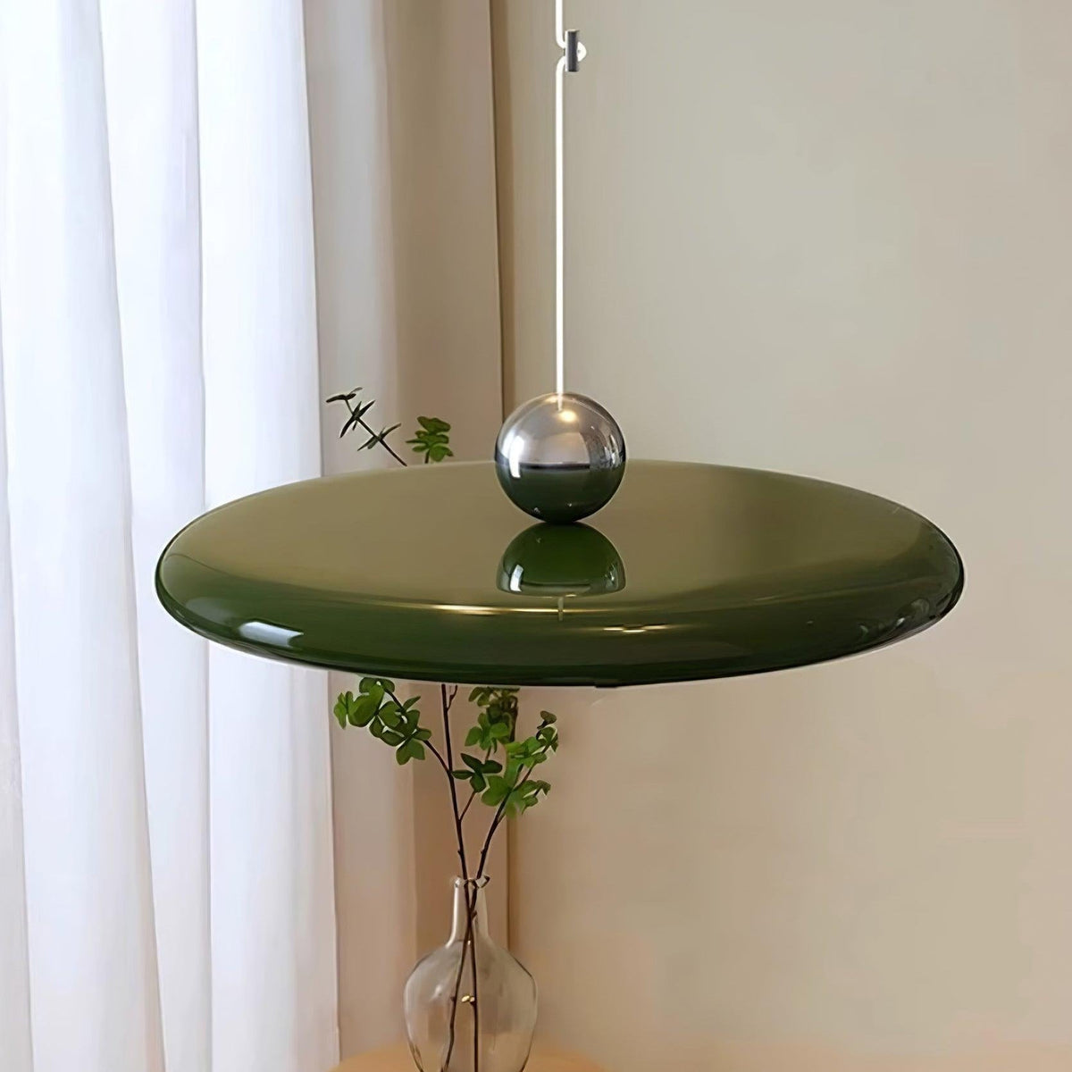 Adjustable Swing Arm Pendant Light with Round Metal Shade for Kitchen Island & Workspace | Thomler