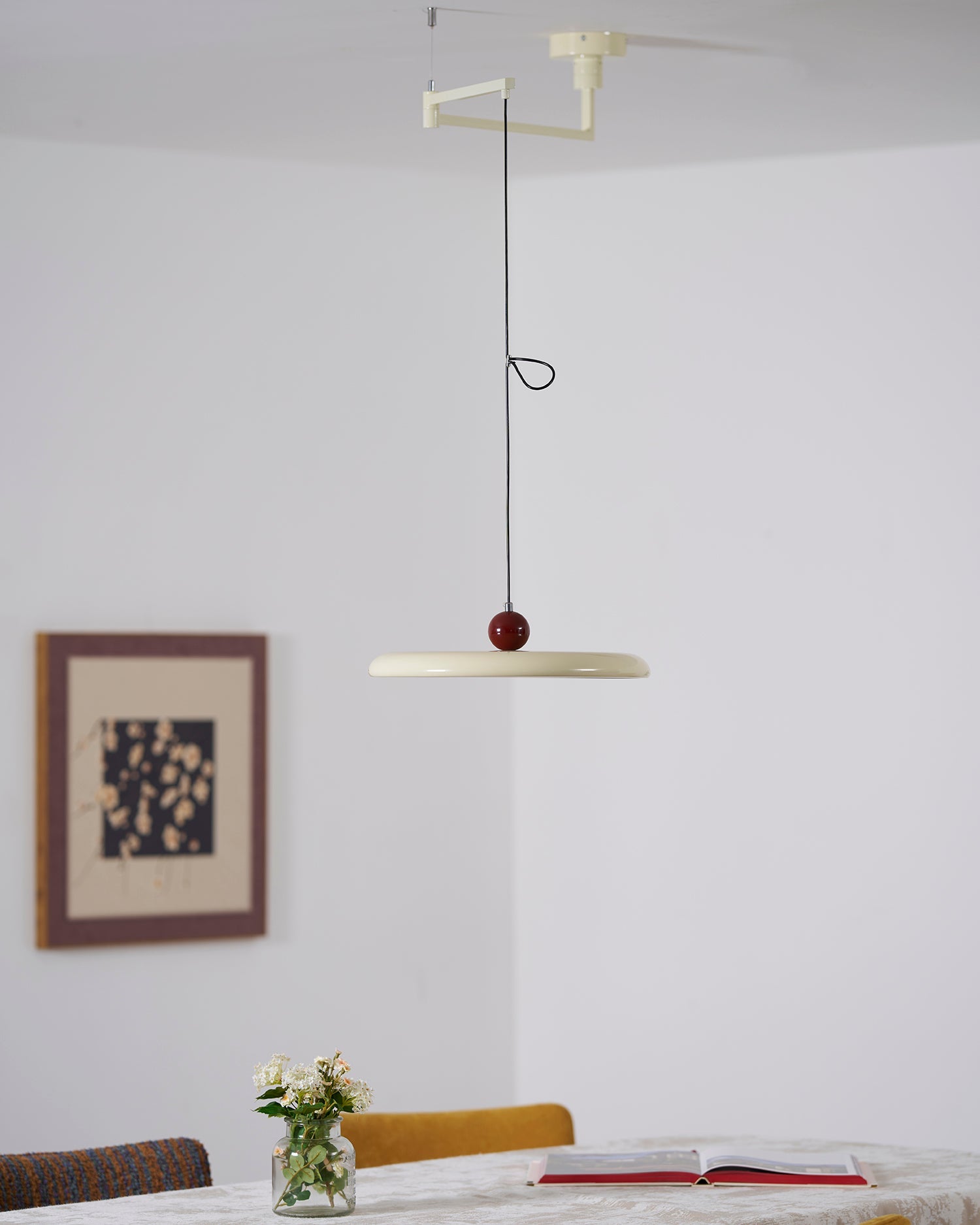 Pendant Light Acrylic 15.7 in Adjustable Yellow Dining Room Kitchen Ceiling Lamp Modern LED Lighting | Thomler