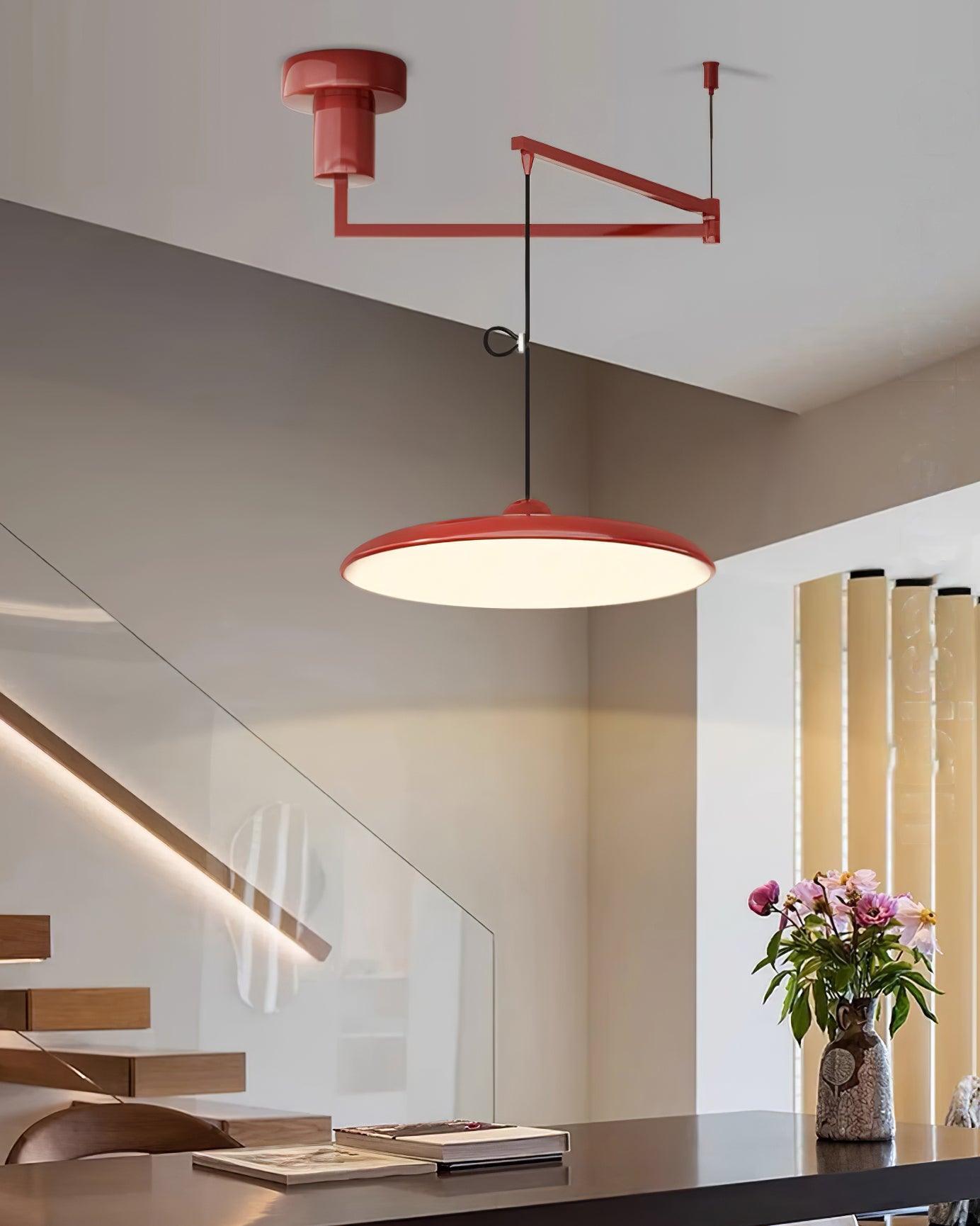 Pendant Light Acrylic 15.7 in Adjustable Yellow Dining Room Kitchen Ceiling Lamp Modern LED Lighting | Thomler