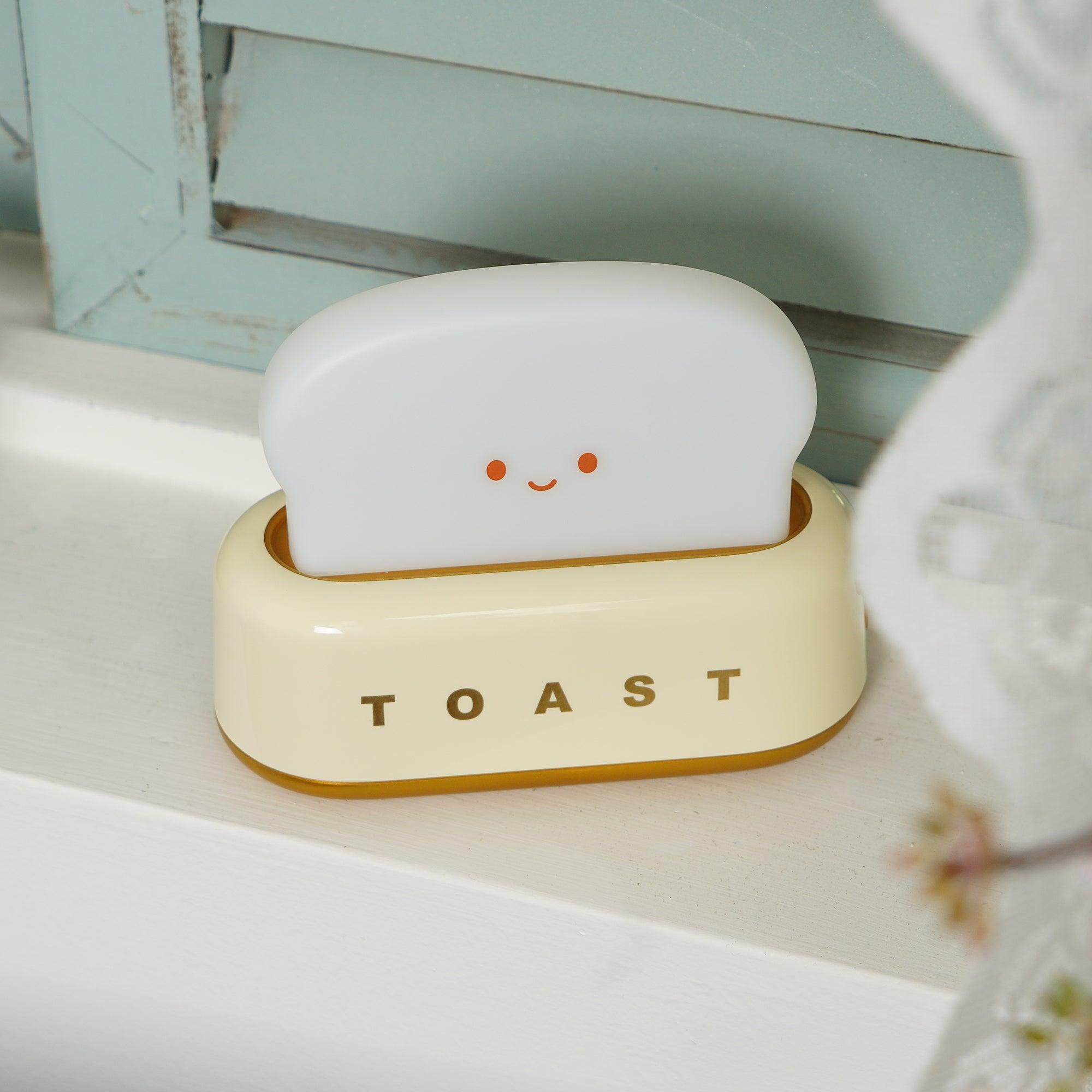 Night Light Plastic Toaster Shape 5.3 in Warm White Bedroom Desk Decorative Lamp USB LED Compact Portable | Thomler
