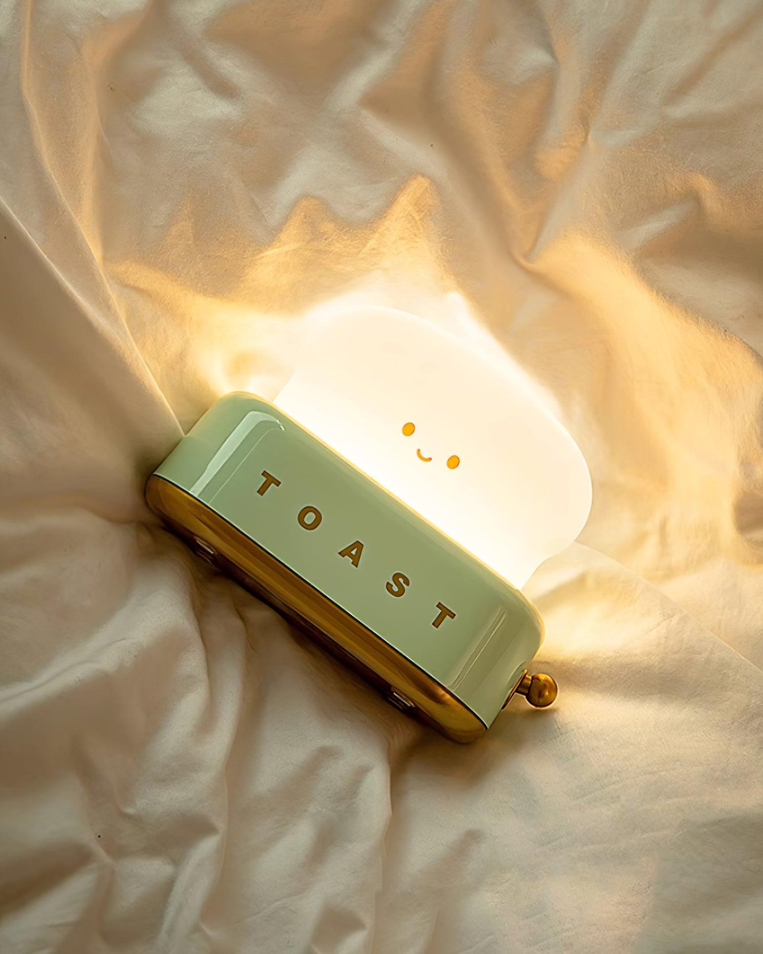 Night Light Plastic Toaster Shape 5.3 in Warm White Bedroom Desk Decorative Lamp USB LED Compact Portable | Thomler