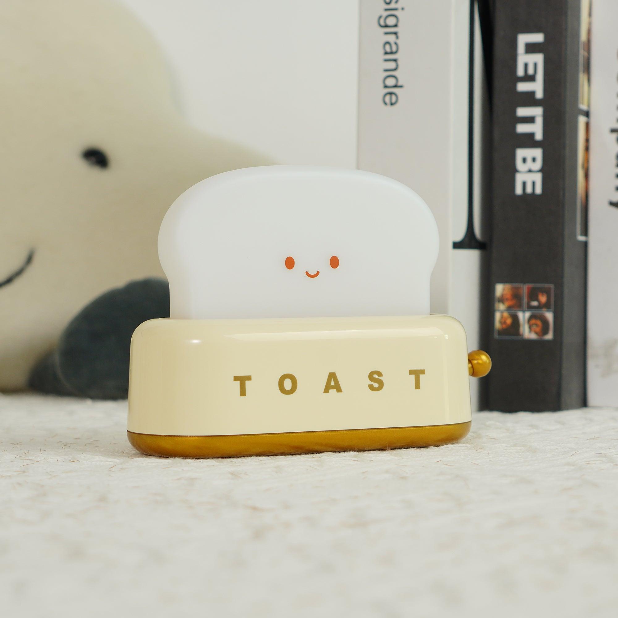 Night Light Plastic Toaster Shape 5.3 in Warm White Bedroom Desk Decorative Lamp USB LED Compact Portable | Thomler
