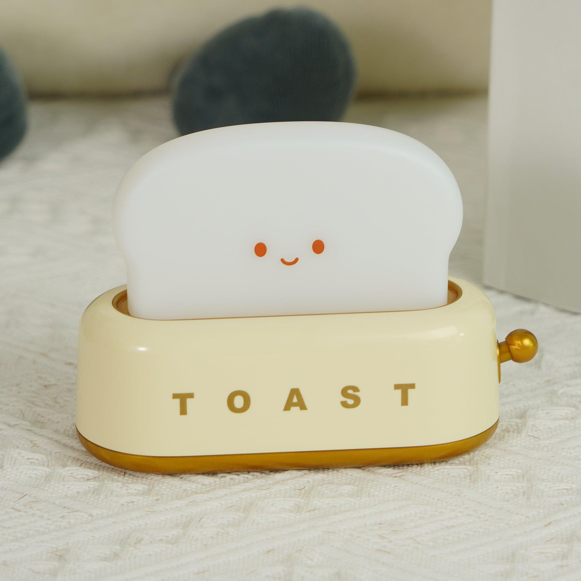 Night Light Plastic Toaster Shape 5.3 in Warm White Bedroom Desk Decorative Lamp USB LED Compact Portable | Thomler
