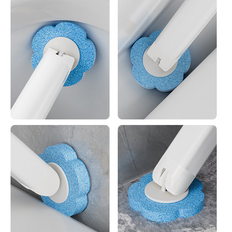 Disposable Toilet Brush with Push-Button Release & Pre-Filled Antibacterial Sponge Heads for Hands-Free Bathroom Cleaning | Thomler