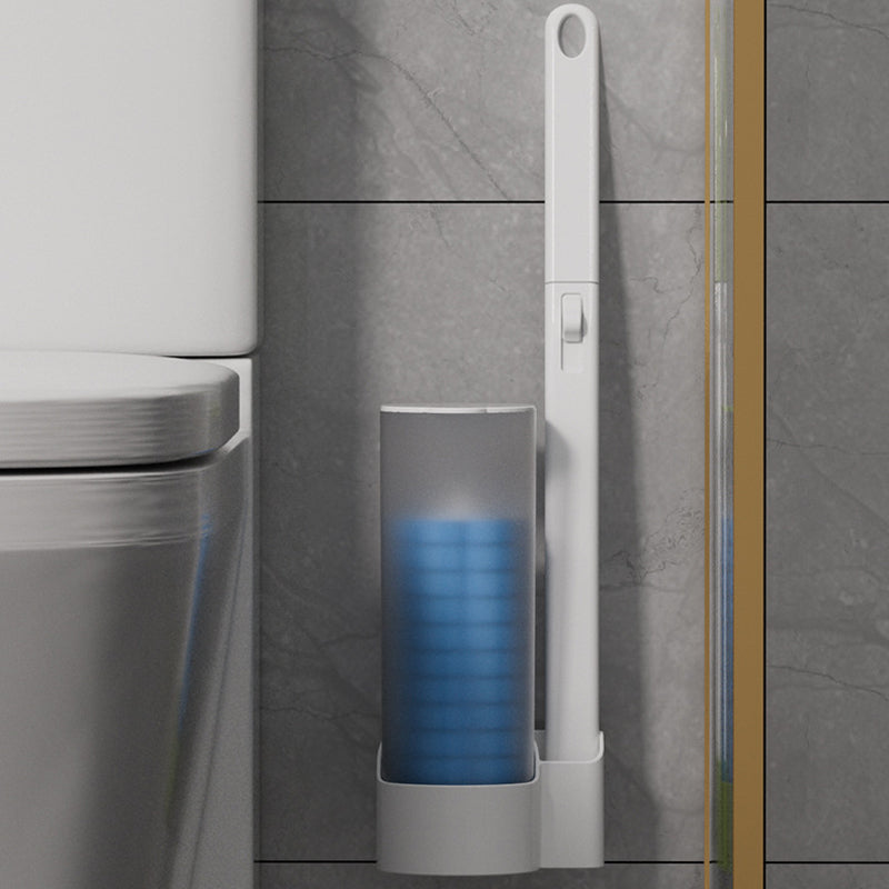 Disposable Toilet Brush with Push-Button Release & Pre-Filled Antibacterial Sponge Heads for Hands-Free Bathroom Cleaning | Thomler