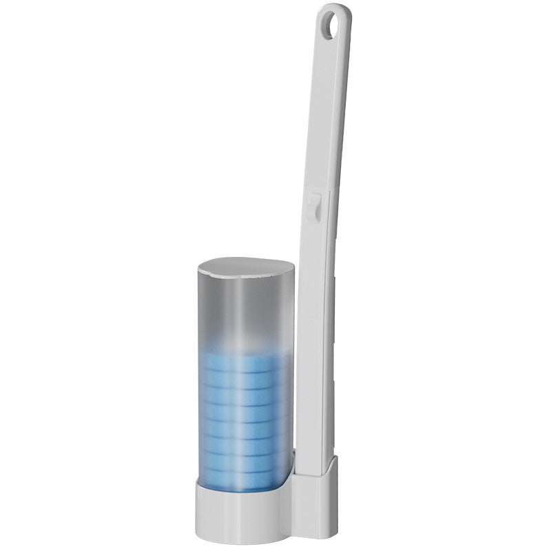Disposable Toilet Brush with Push-Button Release & Pre-Filled Antibacterial Sponge Heads for Hands-Free Bathroom Cleaning | Thomler