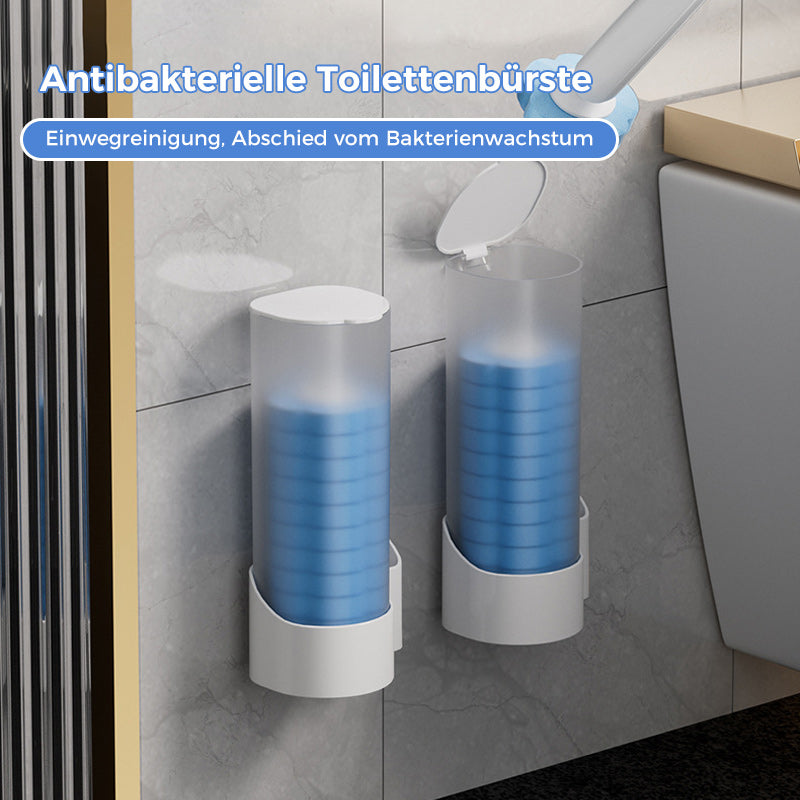 Disposable Toilet Brush with Push-Button Release & Pre-Filled Antibacterial Sponge Heads for Hands-Free Bathroom Cleaning | Thomler