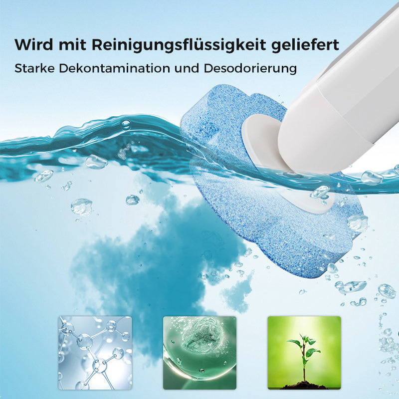 Disposable Toilet Brush with Push-Button Release & Pre-Filled Antibacterial Sponge Heads for Hands-Free Bathroom Cleaning | Thomler