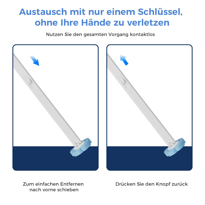 Disposable Toilet Brush with Push-Button Release & Pre-Filled Antibacterial Sponge Heads for Hands-Free Bathroom Cleaning | Thomler