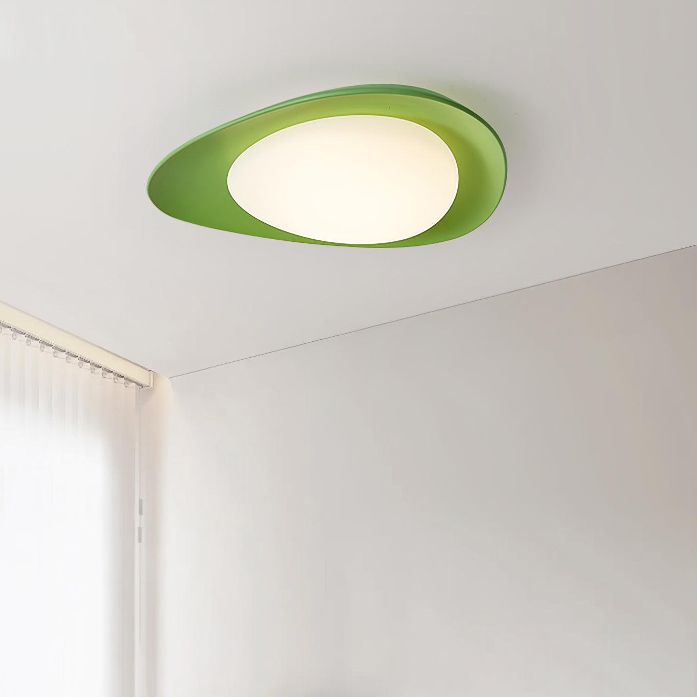 Ceiling Lamp Resin Leaf Shape Integrated LED Green Bedroom Dining Room Scandinavian Modern Lighting | Thomler