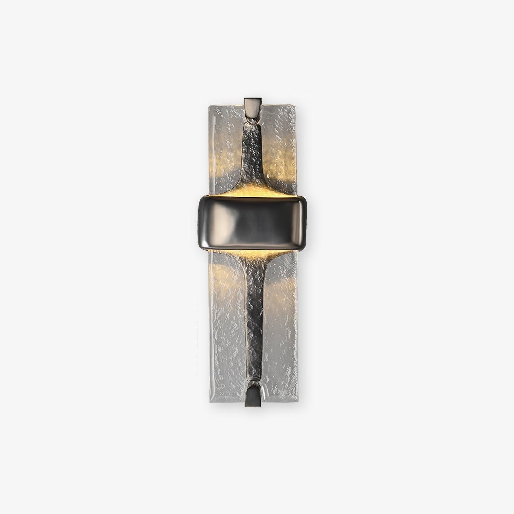 Wall Lamp Glass 19.7 in Black Gold LED Torch Accent Wall Sconce Hallway Lighting | Thomler