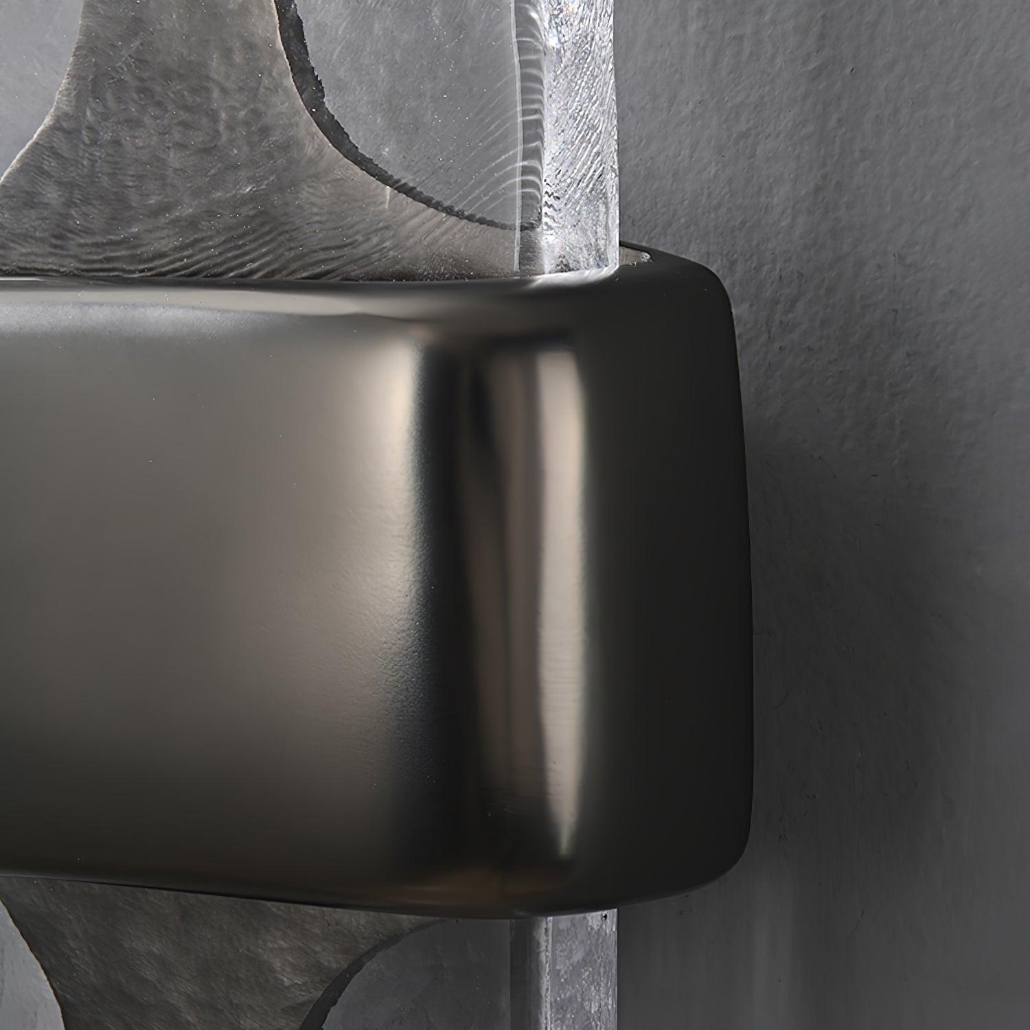 Wall Lamp Glass 19.7 in Black Gold LED Torch Accent Wall Sconce Hallway Lighting | Thomler