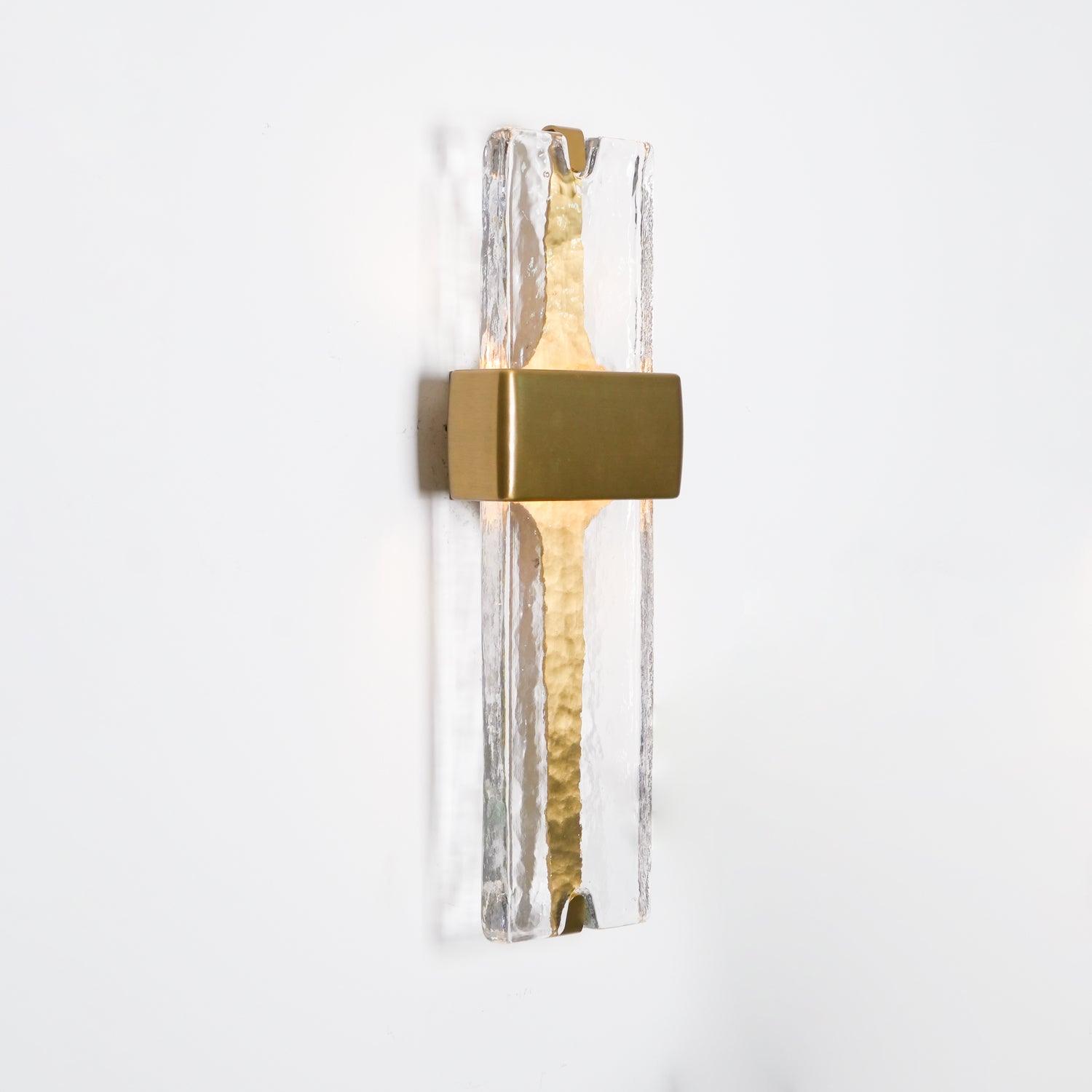 Wall Lamp Glass 19.7 in Black Gold LED Torch Accent Wall Sconce Hallway Lighting | Thomler