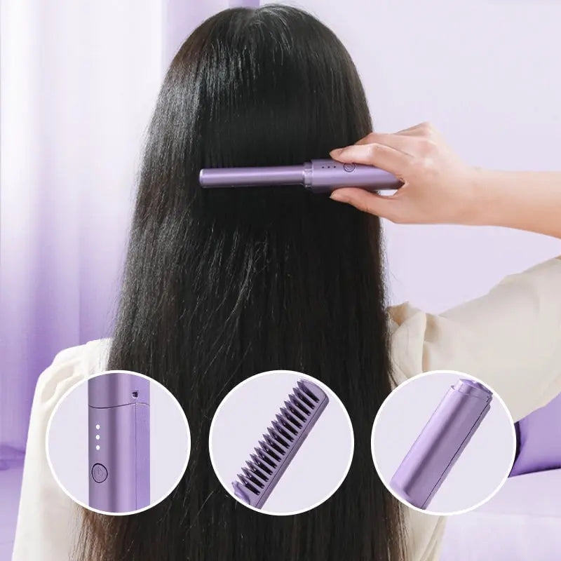 Tragbare Haarglättbürste – Kamm & Glätteisen in einem für schnelles Styling unterwegs