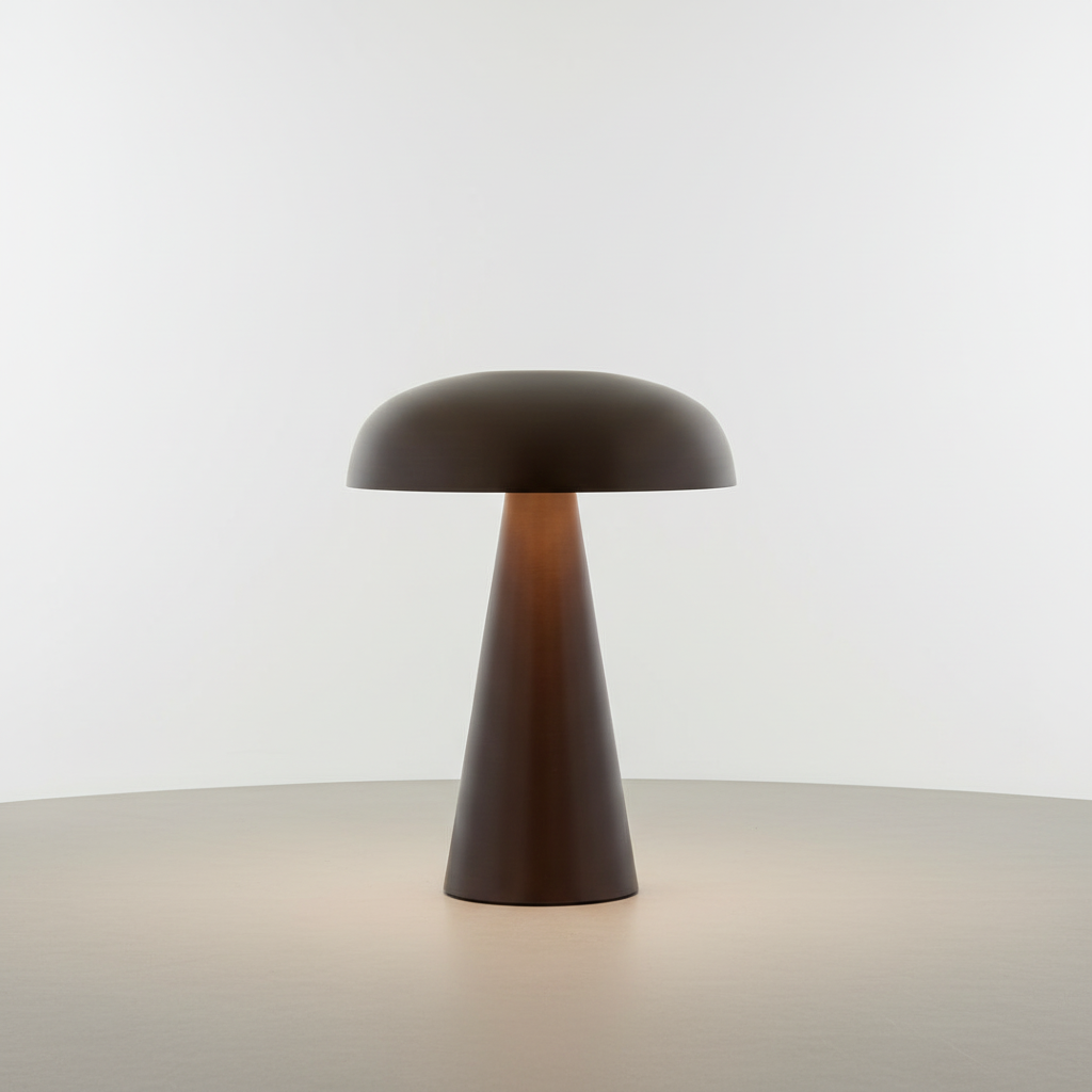 Table Lamp Iron 15.2 cm Gold Wireless Rechargeable Bedroom Bedside Reading Light Mushroom Accent Lamp | Thomler