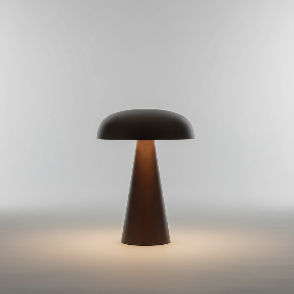 Table Lamp Iron 15.2 cm Gold Wireless Rechargeable Bedroom Bedside Reading Light Mushroom Accent Lamp | Thomler