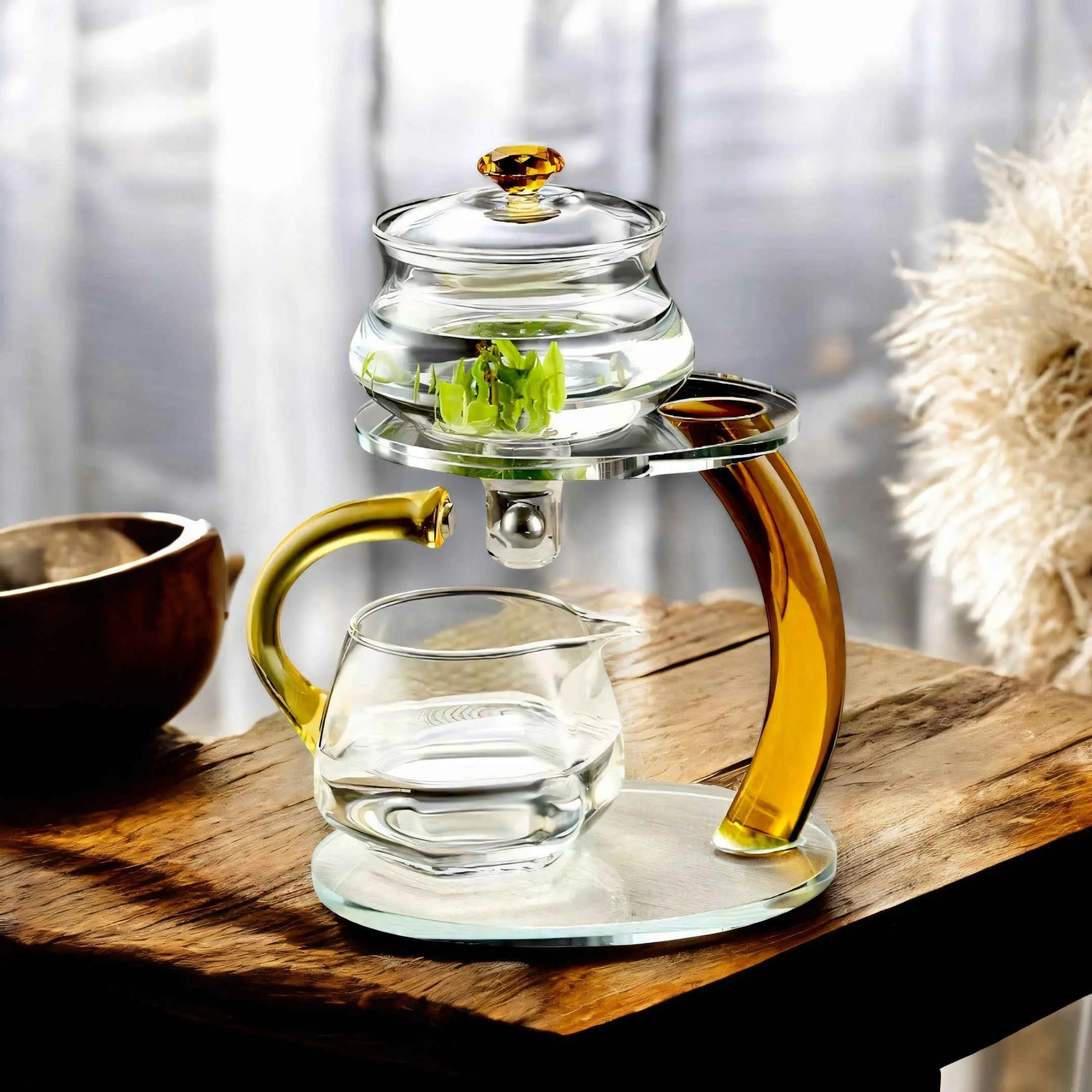 Teapot Borosilicate Glass Magnetic Infuser Heat Resistant Daily Tea Brewing Loose Leaf Tea Server Ergonomic Pouring Pot | Thomler