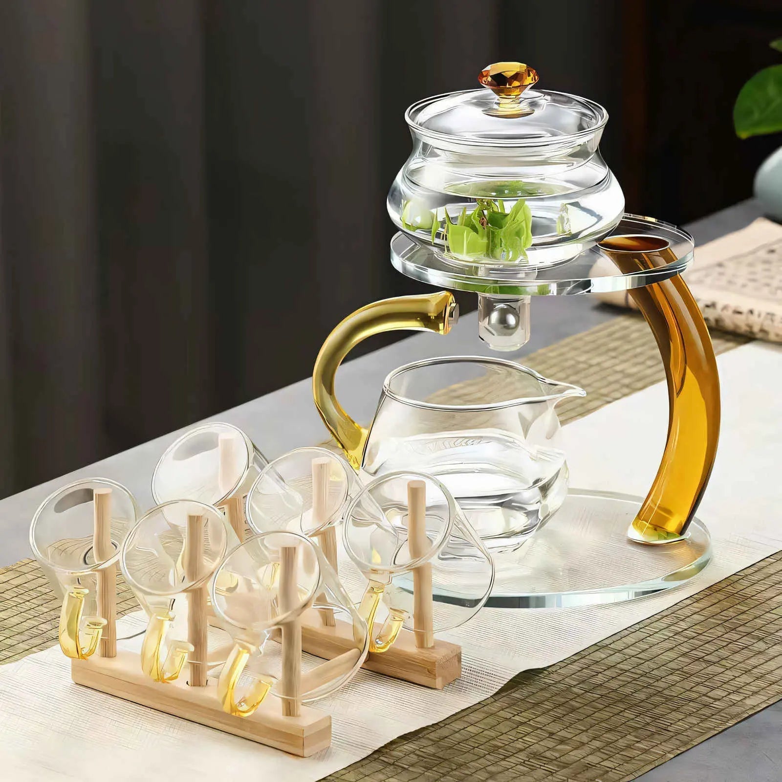 Teapot Borosilicate Glass Magnetic Infuser Heat Resistant Daily Tea Brewing Loose Leaf Tea Server Ergonomic Pouring Pot | Thomler