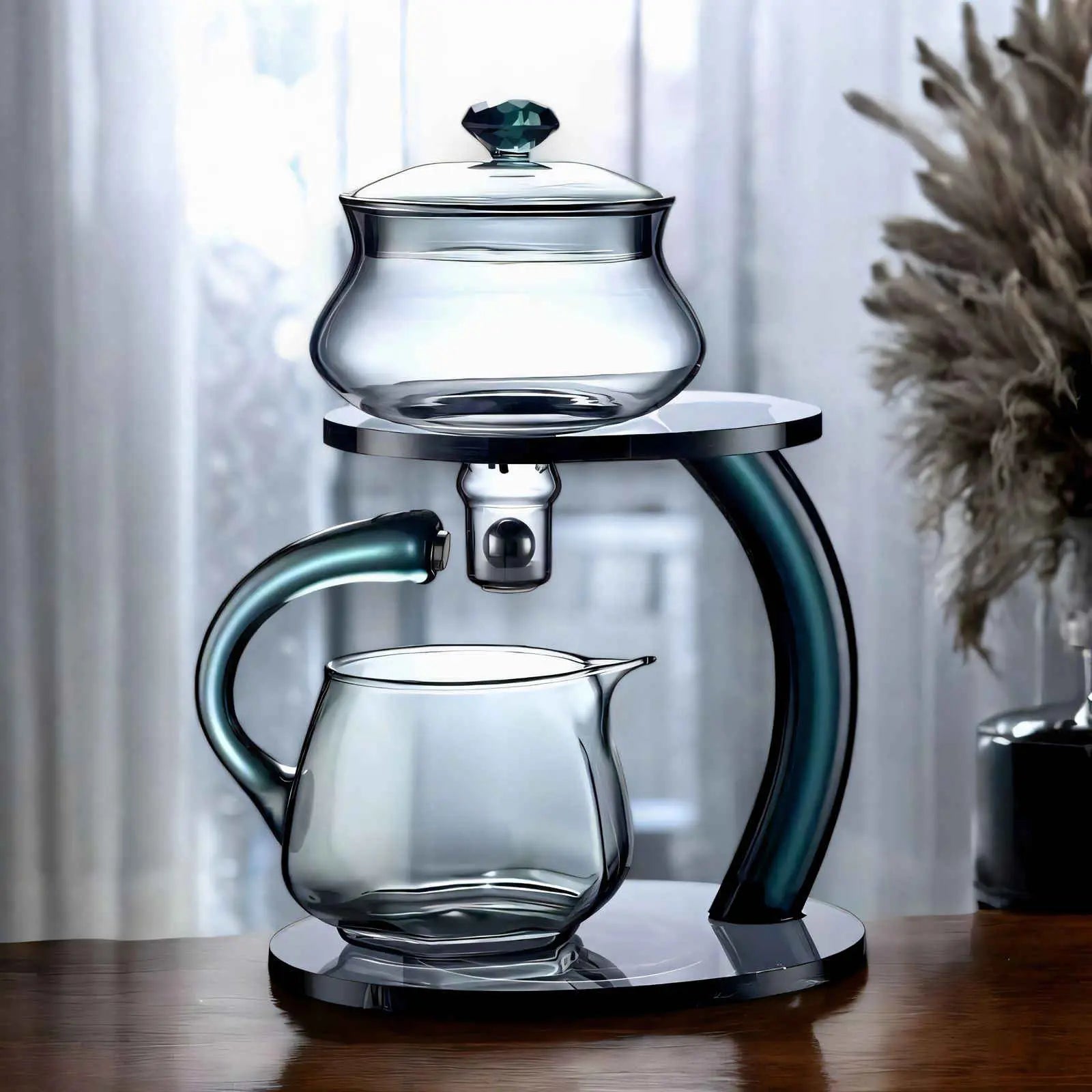 Teapot Borosilicate Glass Magnetic Infuser Heat Resistant Daily Tea Brewing Loose Leaf Tea Server Ergonomic Pouring Pot | Thomler