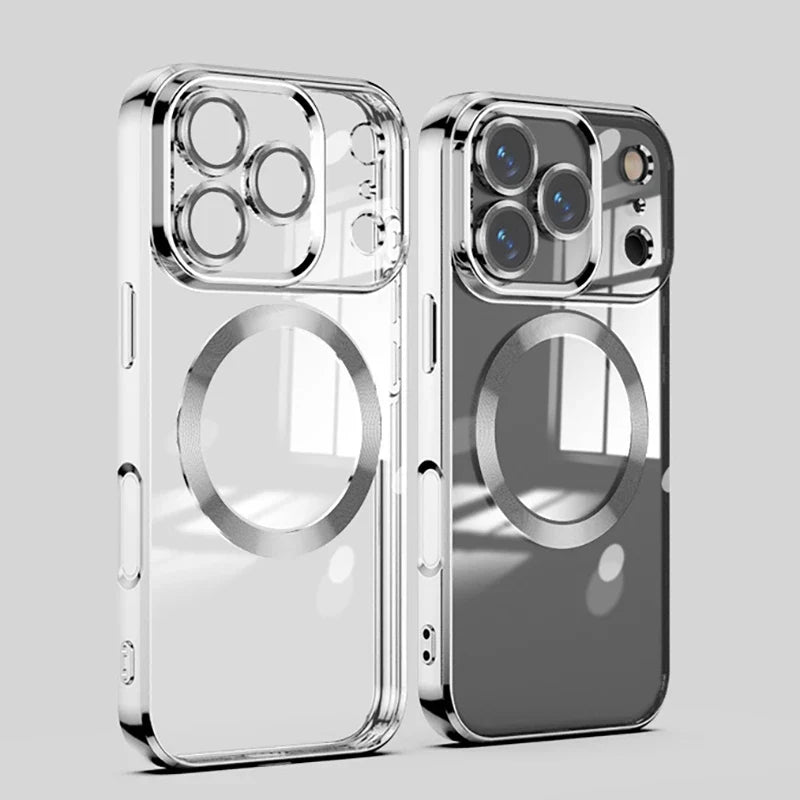 Crystal Clear iPhone Case MagSafe Compatible with Tempered Glass Camera Shield for 11-17 Series Pro Max Plus Air | Thomler