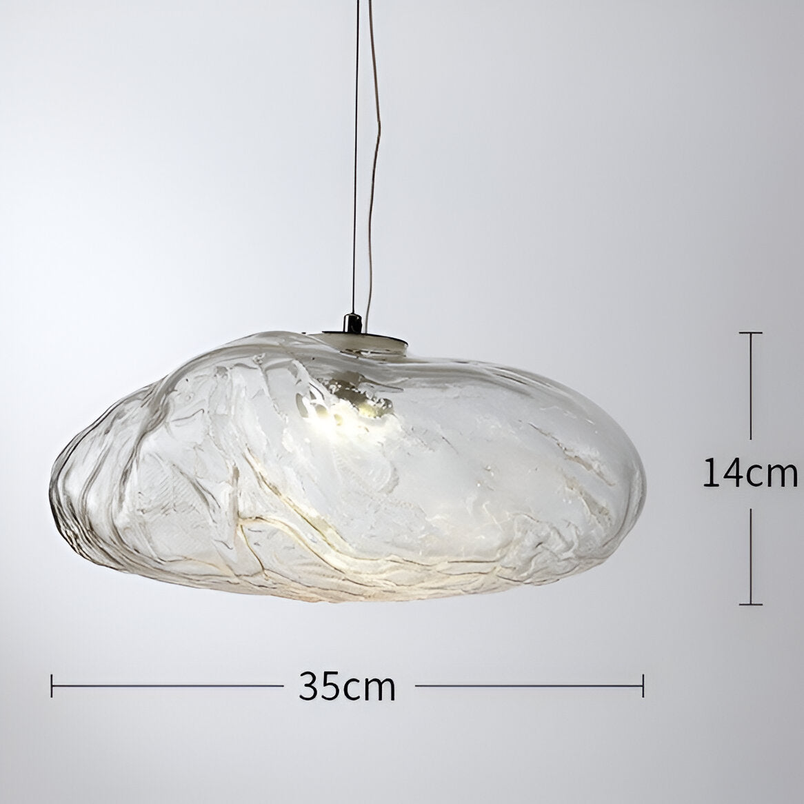 Pendant Light Glass Cloud 15.7 in Amber Dining Room Kitchen Island Hanging Ceiling Lamp Minimalist Nordic Artistic Fixture | Thomler