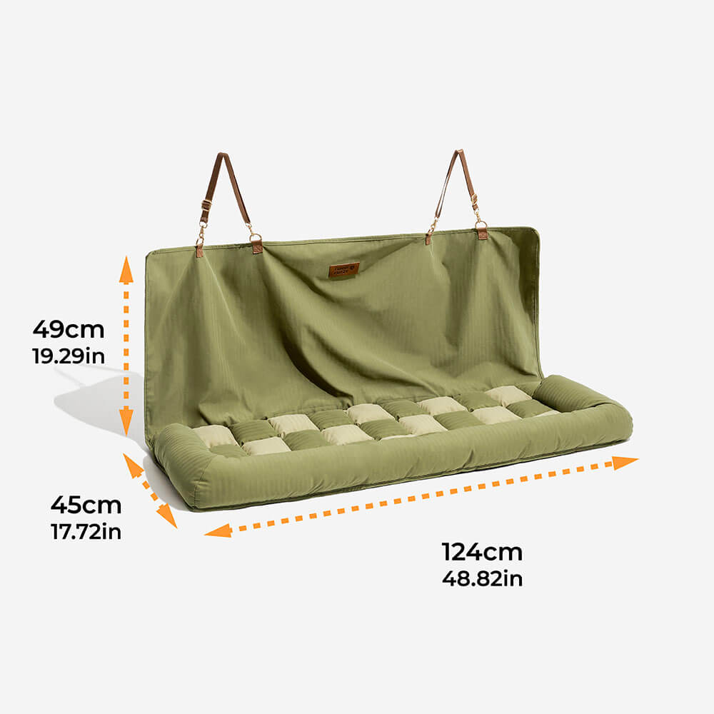 Dog Car Seat Cover with Bolster Sides for Back Seat | Protective Waterproof Pet Travel Hammock for Large Dogs SUV Truck Sedan | Quilted | Thomler