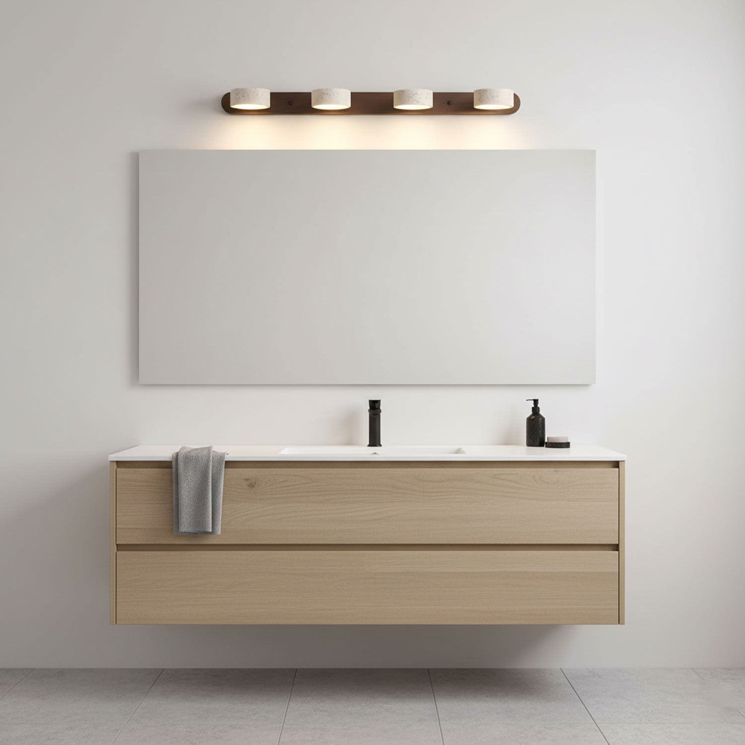 Travertine Duo Wall Light 12.6 in Yellow Stone 2-Lights Bedroom Hallway Living Room Decorative Lighting | Thomler