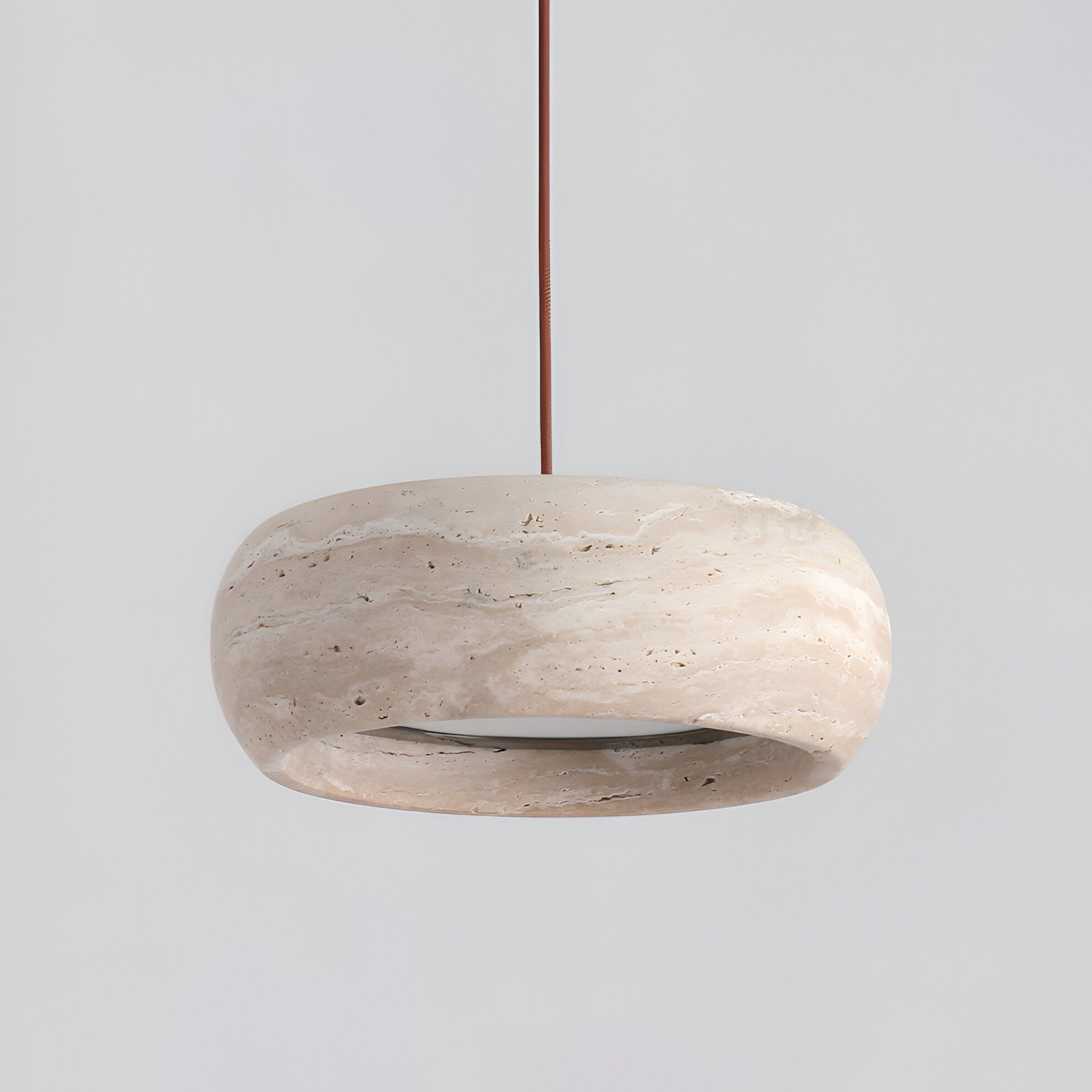 Pendant Light Travertine Stone 7.9 in Yellow Dining Room Kitchen Island Hanging Ceiling Lamp Adjustable Cord | Thomler