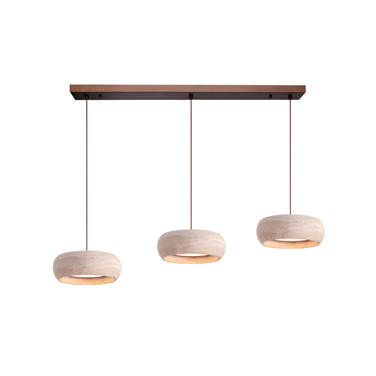 Pendant Light Travertine Stone 7.9 in Yellow Dining Room Kitchen Island Hanging Ceiling Lamp Adjustable Cord | Thomler