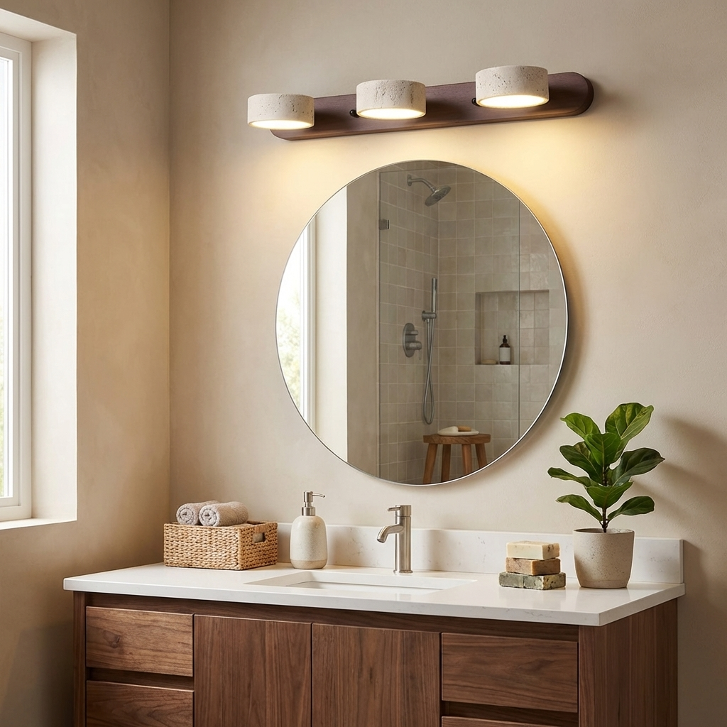 Travertine Duo Wall Light 12.6 in Yellow Stone 2-Lights Bedroom Hallway Living Room Decorative Lighting | Thomler
