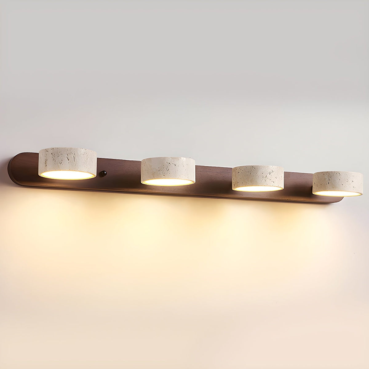 Natural Travertine Stone Wall Sconce – Modern Indoor Accent Light with Hardwired LED for Bedroom, Hallway & Living Room | Thomler