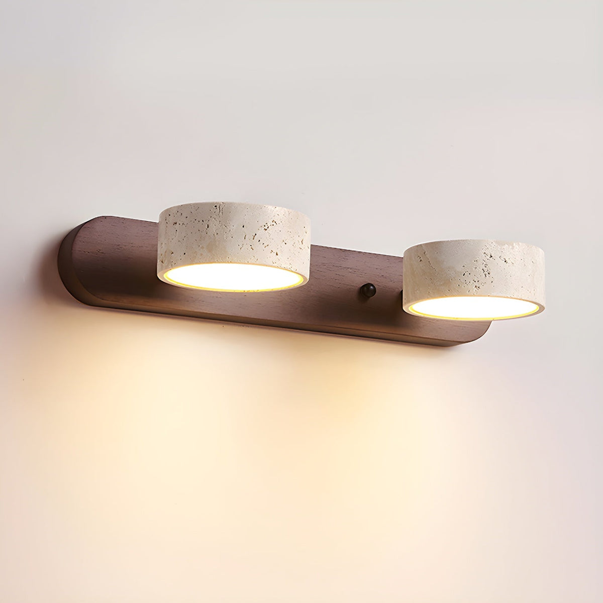 Natural Travertine Stone Wall Sconce – Modern Indoor Accent Light with Hardwired LED for Bedroom, Hallway & Living Room | Thomler