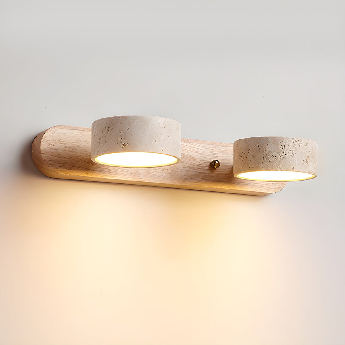 Natural Travertine Stone Wall Sconce – Modern Indoor Accent Light with Hardwired LED for Bedroom, Hallway & Living Room | Thomler