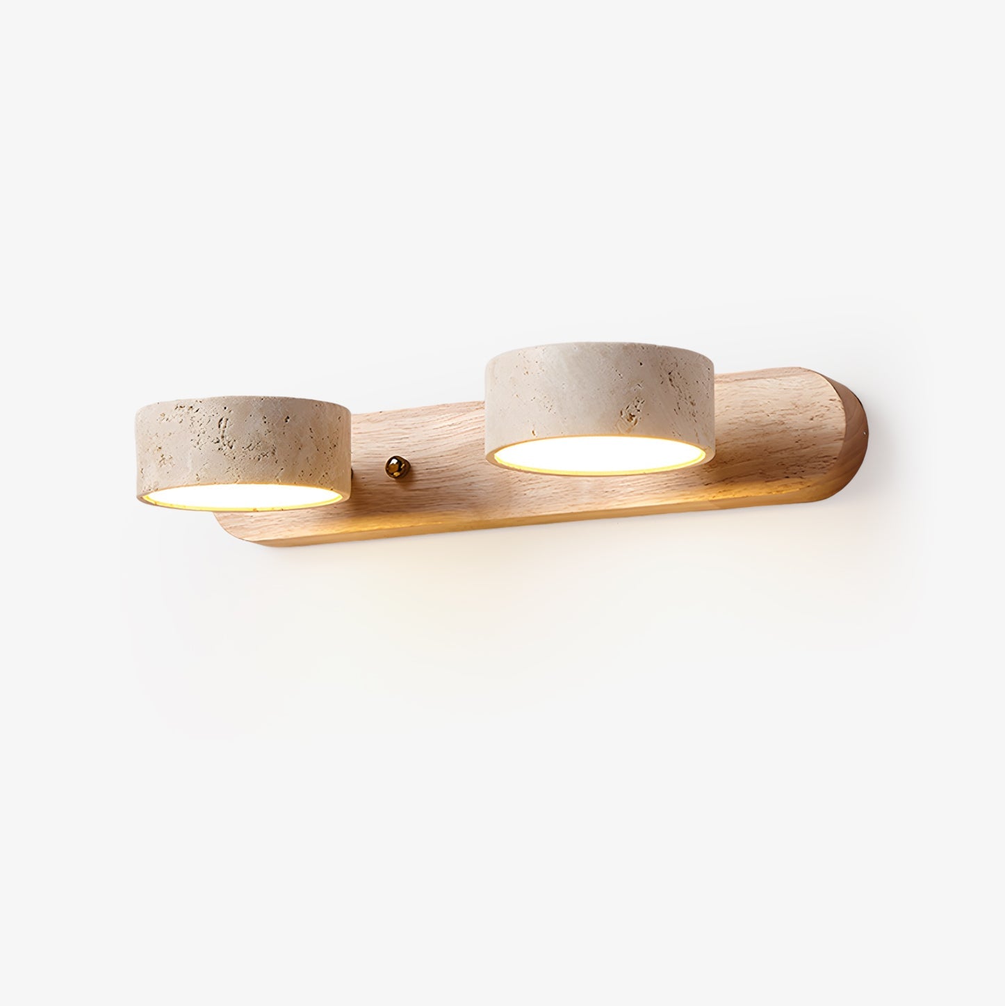 Travertine Duo Wall Light 12.6 in Yellow Stone 2-Lights Bedroom Hallway Living Room Decorative Lighting | Thomler