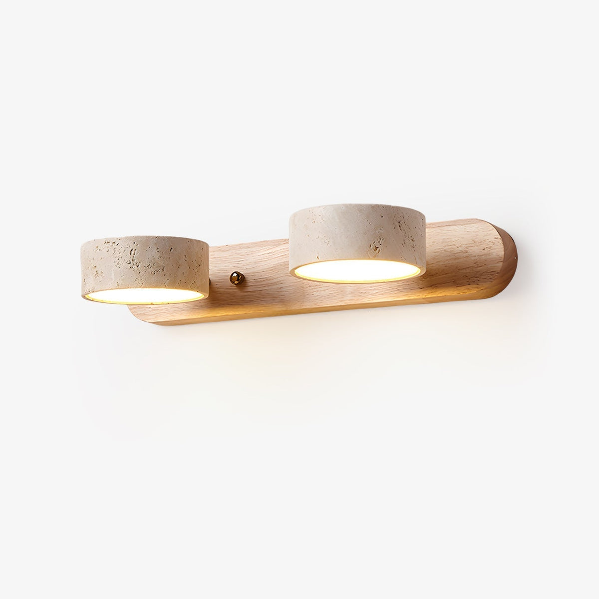 Natural Travertine Stone Wall Sconce – Modern Indoor Accent Light with Hardwired LED for Bedroom, Hallway & Living Room | Thomler