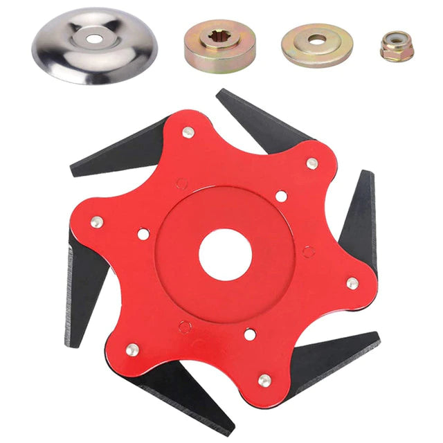 6-Blade Steel Trimmer Head for Gas String Trimmers – Universal Fit Weed Eater Attachment for Heavy-Duty Lawn Care | Thomler
