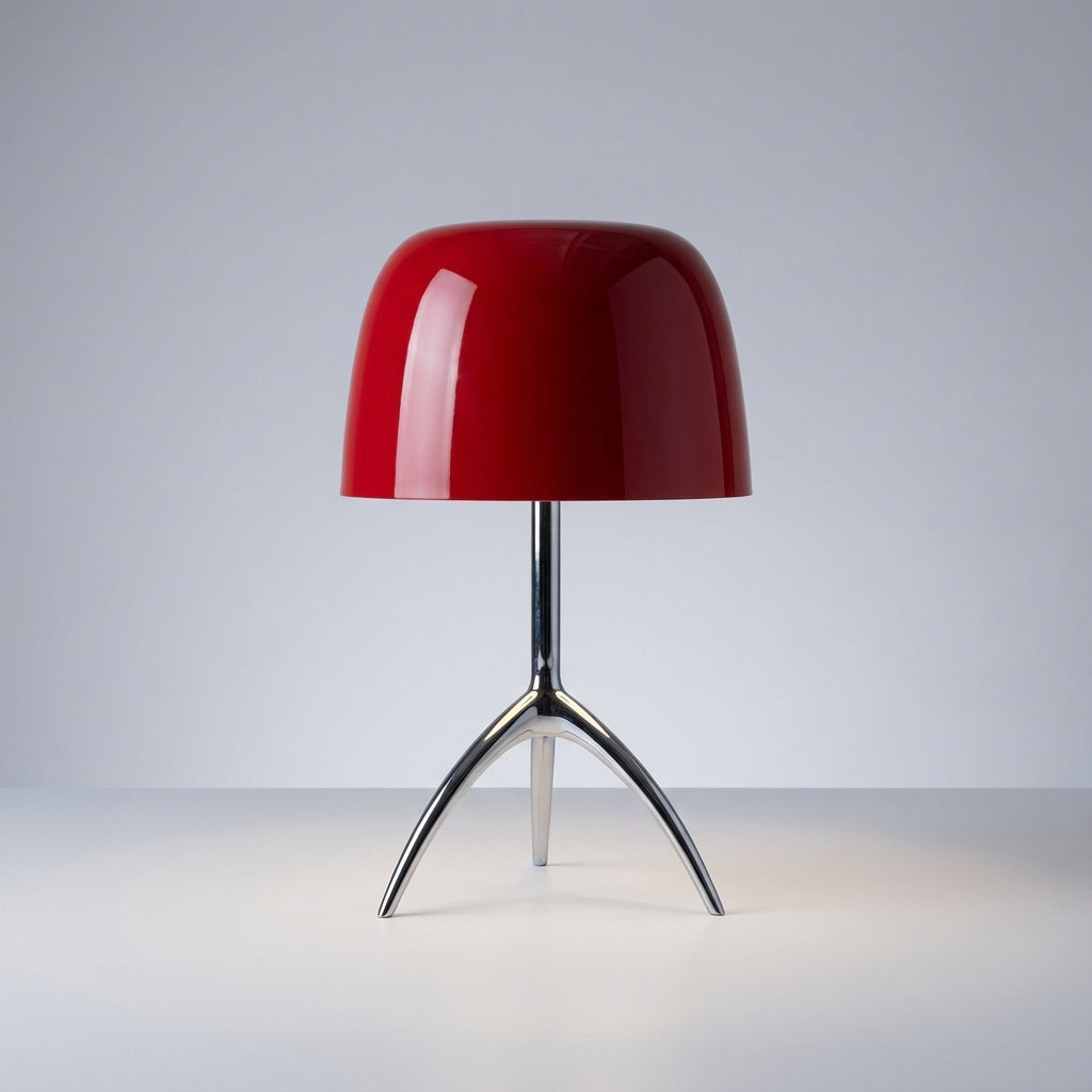 Table Lamp Iron 45.0 cm Copper Finish Red Bedroom Bedside Reading Light Modern Mid Century Decorative Accent | Thomler