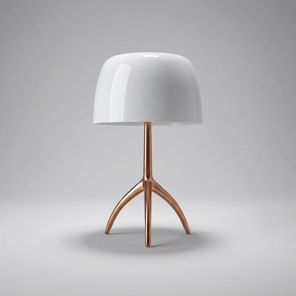 Table Lamp Iron 45.0 cm Copper Finish Red Bedroom Bedside Reading Light Modern Mid Century Decorative Accent | Thomler