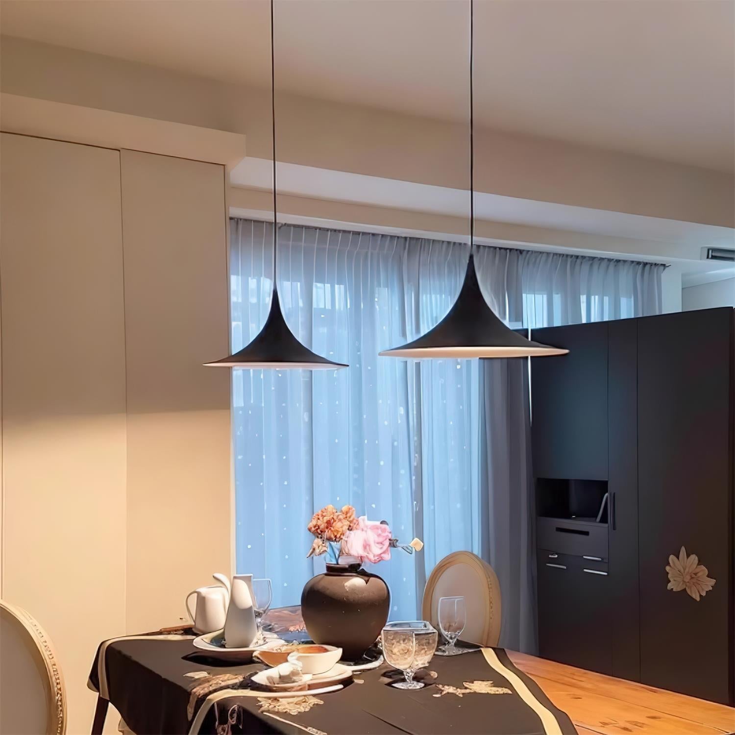 Pendant Light Aluminum Dome 11.8 in Adjustable Dining Room Kitchen Island Hanging Ceiling Lamp Minimal Modern Lighting Fixture | Thomler