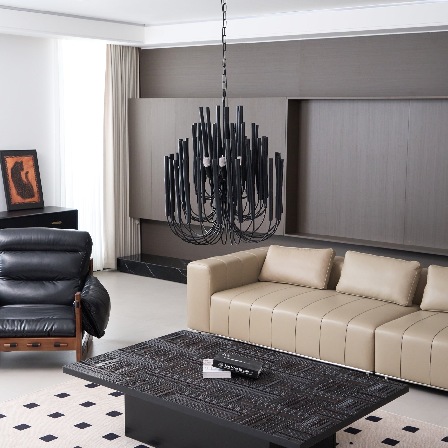 Chandelier Metal 20 in Ivory Modern Dining Room Ceiling Light Decorative Fixture | Thomler