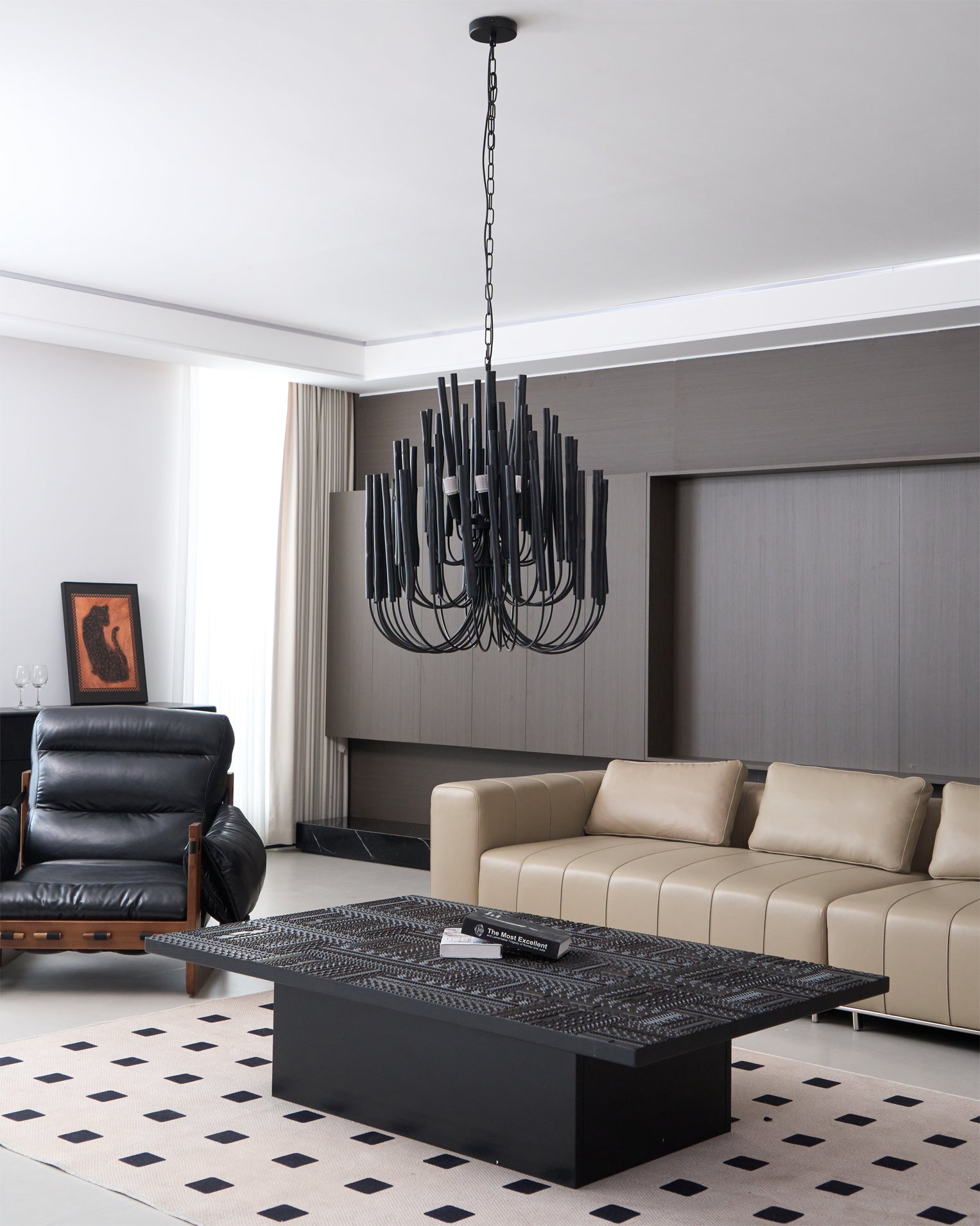 Chandelier Metal 20 in Ivory Modern Dining Room Ceiling Light Decorative Fixture | Thomler