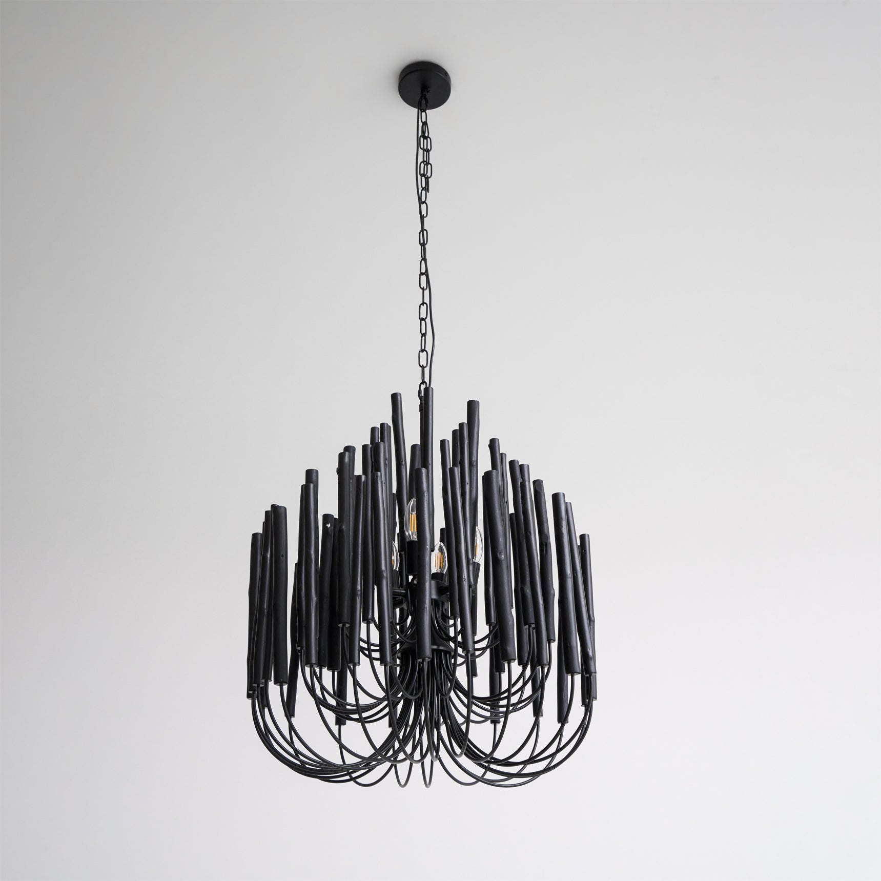 Chandelier Metal 20 in Ivory Modern Dining Room Ceiling Light Decorative Fixture | Thomler