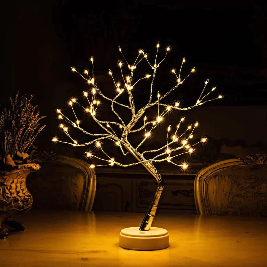 LED Tree Table Lamp 40.0 cm Warm White Battery Powered Bedroom Living Room Night Light Decorative Accent | Thomler