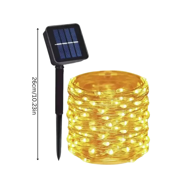 Solar String Lights Outdoor Waterproof 8 Modes Flexible Copper Wire LED Fairy Lights for Patio Garden Deck Fence Party Decor Year-Round | Thomler
